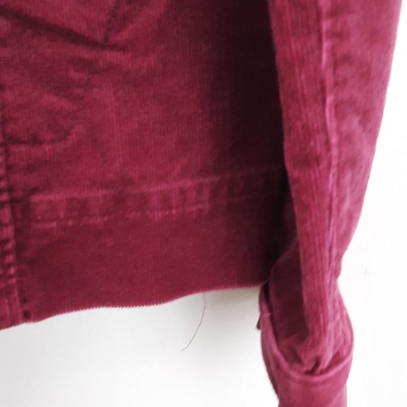 Amber Sun Jacket Corduroy Burgundy Red Womens Large Snap Front - Picture 3 of 16
